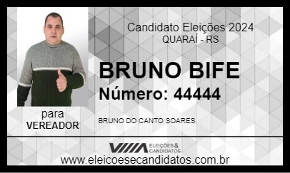 Candidato BRUNO BIFE 2024 - QUARAÍ - Eleições