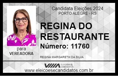 Candidato REGINA DO RESTAURANTE 2024 - PORTO ALEGRE - Eleições