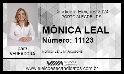 Candidato MÔNICA LEAL 2024 - PORTO ALEGRE - Eleições