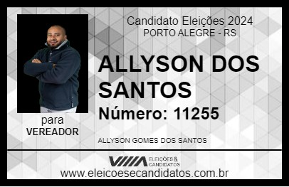 Candidato ALLYSON DOS SANTOS 2024 - PORTO ALEGRE - Eleições