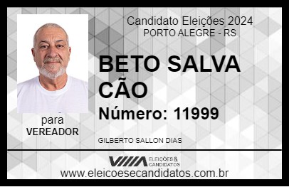 Candidato BETO SALVA CÃO 2024 - PORTO ALEGRE - Eleições