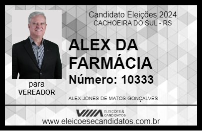 Candidato ALEX DA FARMÁCIA 2024 - CACHOEIRA DO SUL - Eleições