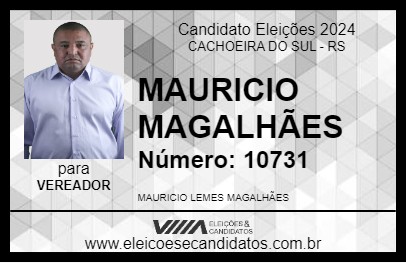 Candidato MAURICIO MAGALHÃES 2024 - CACHOEIRA DO SUL - Eleições