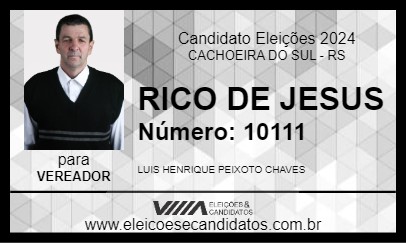 Candidato RICO DE JESUS 2024 - CACHOEIRA DO SUL - Eleições