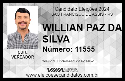 Candidato WILLIAN PAZ 2024 - SÃO FRANCISCO DE ASSIS - Eleições