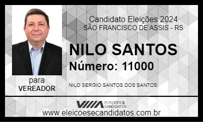 Candidato NILO SANTOS 2024 - SÃO FRANCISCO DE ASSIS - Eleições