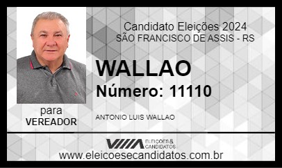 Candidato WALLAO 2024 - SÃO FRANCISCO DE ASSIS - Eleições