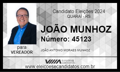 Candidato JOÃO MUNHOZ 2024 - QUARAÍ - Eleições