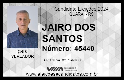 Candidato JAIRO DOS SANTOS 2024 - QUARAÍ - Eleições