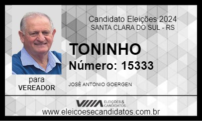 Candidato TONINHO 2024 - SANTA CLARA DO SUL - Eleições