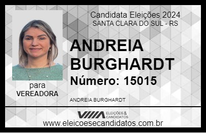 Candidato ANDREIA BURGHARDT 2024 - SANTA CLARA DO SUL - Eleições