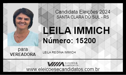 Candidato LEILA IMMICH 2024 - SANTA CLARA DO SUL - Eleições