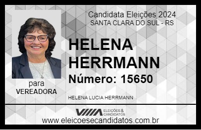 Candidato HELENA HERRMANN 2024 - SANTA CLARA DO SUL - Eleições