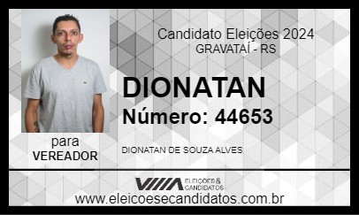 Candidato DIONATAN 2024 - GRAVATAÍ - Eleições