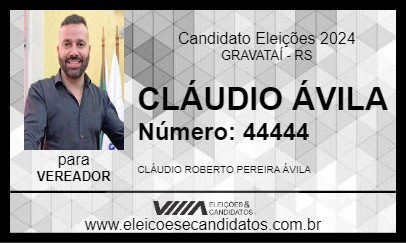 Candidato CLÁUDIO ÁVILA 2024 - GRAVATAÍ - Eleições