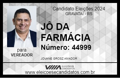 Candidato JÔ DA FARMÁCIA 2024 - GRAVATAÍ - Eleições