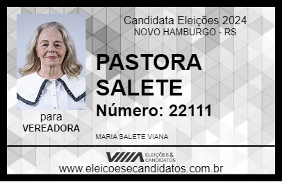 Candidato PASTORA SALETE 2024 - NOVO HAMBURGO - Eleições