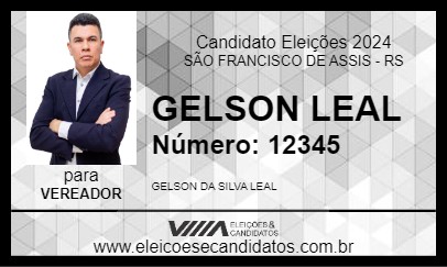 Candidato GELSON LEAL 2024 - SÃO FRANCISCO DE ASSIS - Eleições