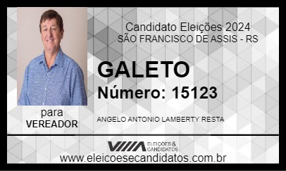 Candidato GALETO 2024 - SÃO FRANCISCO DE ASSIS - Eleições