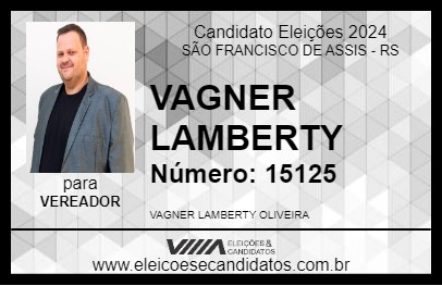 Candidato VAGNER LAMBERTY 2024 - SÃO FRANCISCO DE ASSIS - Eleições