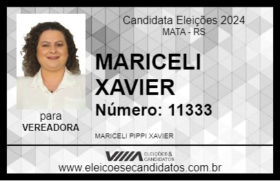 Candidato MARICELI XAVIER 2024 - MATA - Eleições