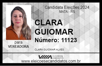 Candidato CLARA GUIOMAR 2024 - MATA - Eleições