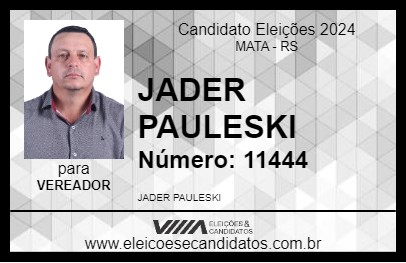 Candidato JADER PAULESKI 2024 - MATA - Eleições