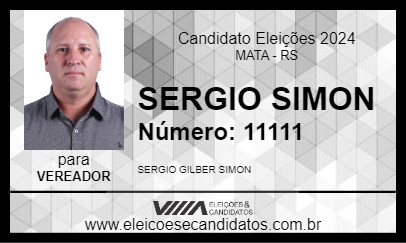 Candidato SERGIO SIMON 2024 - MATA - Eleições