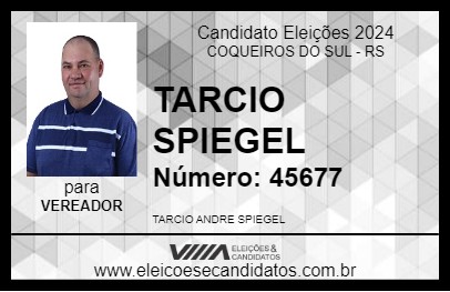 Candidato TARCIO SPIEGEL 2024 - COQUEIROS DO SUL - Eleições