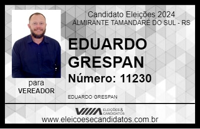 Candidato EDUARDO GRESPAN 2024 - ALMIRANTE TAMANDARÉ DO SUL - Eleições