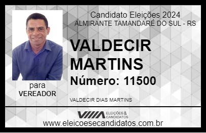 Candidato VALDECIR MARTINS 2024 - ALMIRANTE TAMANDARÉ DO SUL - Eleições