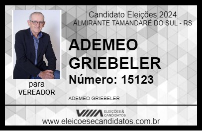 Candidato ADEMEO GRIEBELER 2024 - ALMIRANTE TAMANDARÉ DO SUL - Eleições