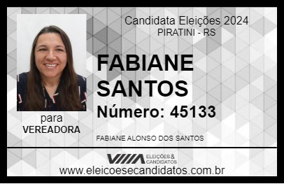 Candidato FABIANE SANTOS 2024 - PIRATINI - Eleições