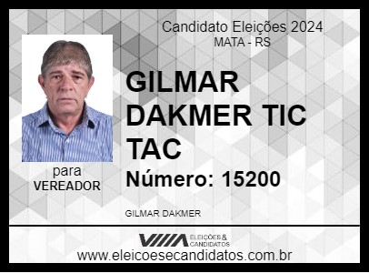 Candidato GILMAR DAKMER TIC TAC 2024 - MATA - Eleições