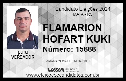 Candidato FLAMARION HOFART KUKI 2024 - MATA - Eleições