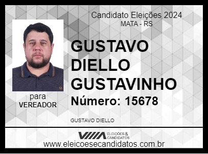 Candidato GUSTAVO DIELLO GUSTAVINHO 2024 - MATA - Eleições