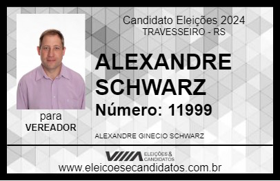 Candidato ALEXANDRE SCHWARZ 2024 - TRAVESSEIRO - Eleições