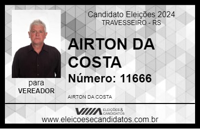 Candidato AIRTON DA COSTA 2024 - TRAVESSEIRO - Eleições