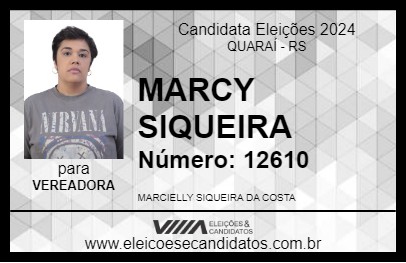 Candidato MARCY SIQUEIRA 2024 - QUARAÍ - Eleições