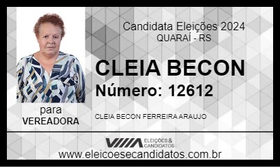 Candidato CLEIA BECON 2024 - QUARAÍ - Eleições