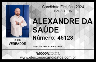 Candidato ALEXANDRE DA SAÚDE 2024 - BARÃO - Eleições