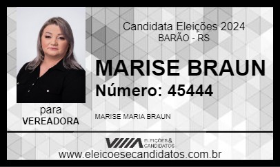 Candidato MARISE BRAUN 2024 - BARÃO - Eleições