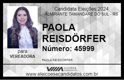 Candidato PAOLA REISDÖRFER 2024 - ALMIRANTE TAMANDARÉ DO SUL - Eleições