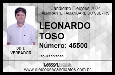 Candidato LEONARDO TOSO 2024 - ALMIRANTE TAMANDARÉ DO SUL - Eleições