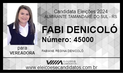 Candidato FABI DENICOLÓ 2024 - ALMIRANTE TAMANDARÉ DO SUL - Eleições