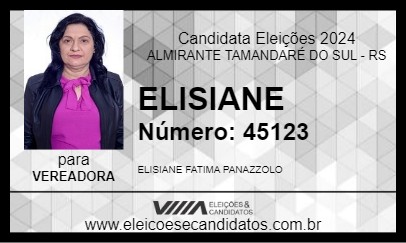 Candidato ELISIANE 2024 - ALMIRANTE TAMANDARÉ DO SUL - Eleições