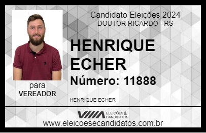 Candidato HENRIQUE ECHER 2024 - DOUTOR RICARDO - Eleições