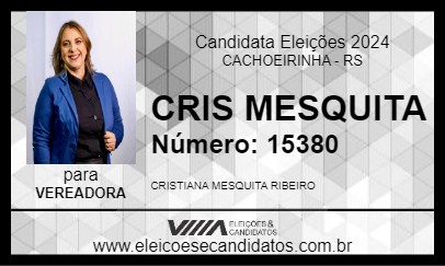 Candidato CRIS MESQUITA 2024 - CACHOEIRINHA - Eleições