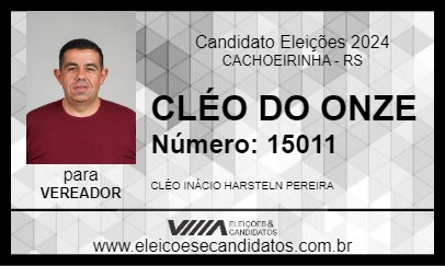 Candidato CLÉO DO ONZE 2024 - CACHOEIRINHA - Eleições