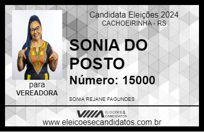 Candidato SONIA DO POSTO 2024 - CACHOEIRINHA - Eleições